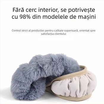 Husă pentru volan din pluș, grosime, fixare elastică universală, anti-derapaj, cald pentru iarnă