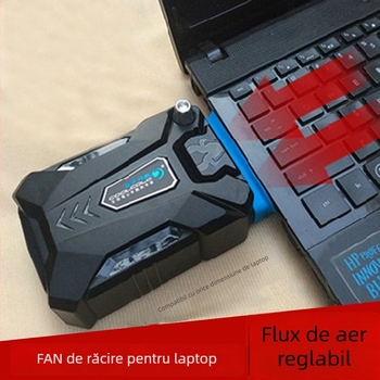 Radiator pentru notebook Ice Magic 3 cu ventilator, compatibil cu notebookuri, ultrabookuri și Playbook, din plastic