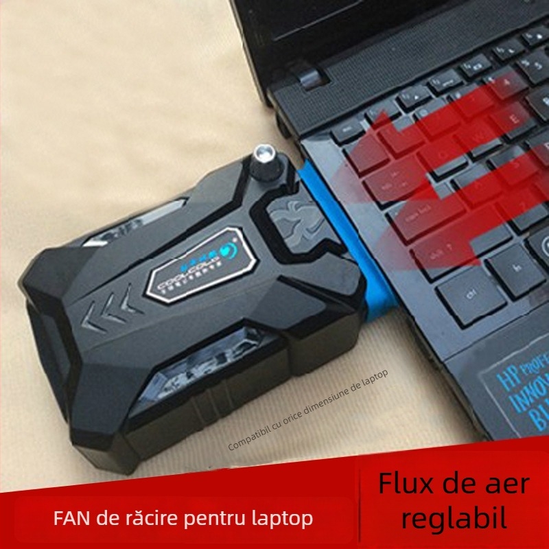 Radiator pentru notebook Ice Magic 3 cu ventilator, compatibil cu notebookuri, ultrabookuri și Playbook, din plastic