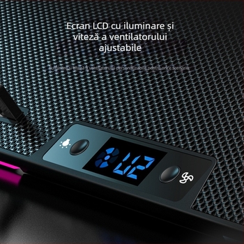 Bază de răcire pentru laptop Suo Huang N8RGB – 8 ventilatoare, viteză reglabilă, iluminare RGB, carcasă din plastic, lansare 2024