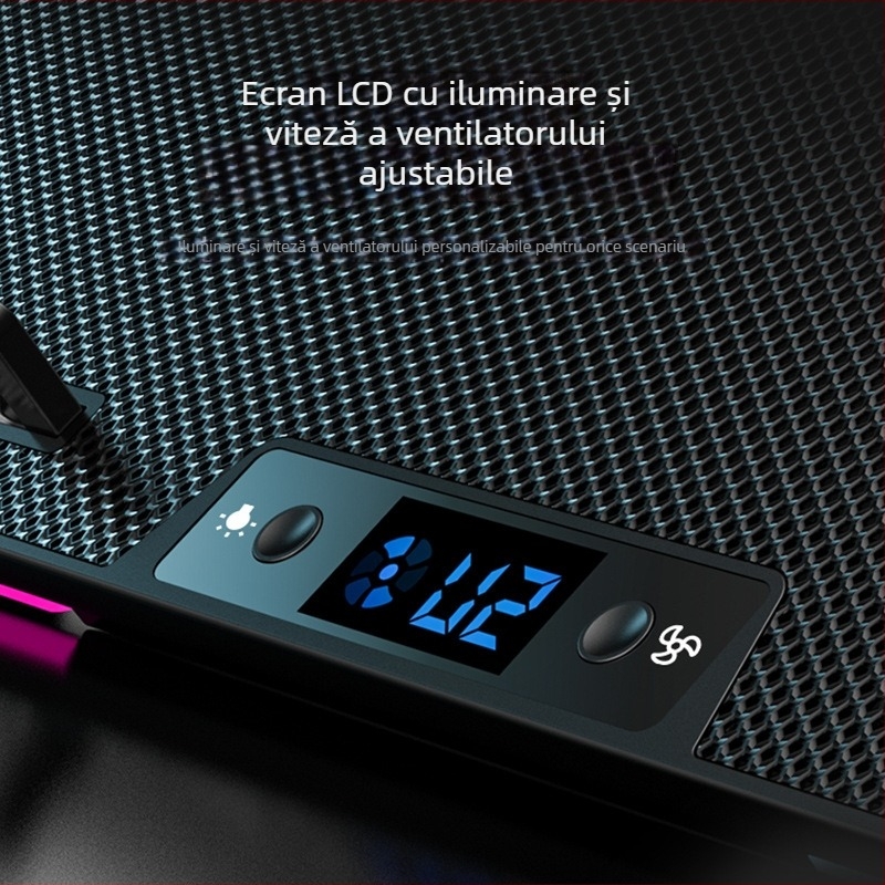 Bază de răcire pentru laptop Suo Huang N8RGB – 8 ventilatoare, viteză reglabilă, iluminare RGB, carcasă din plastic, lansare 2024