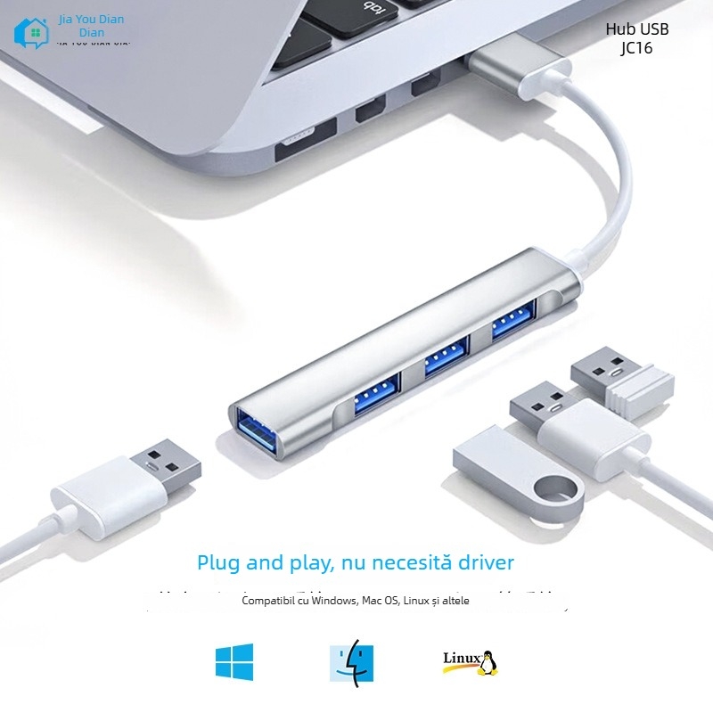 JC16 USB 2.0 fără driver – stație de dock pentru notebook, cablu de aproximativ 8,5 cm, conector unic, transfer rapid de date