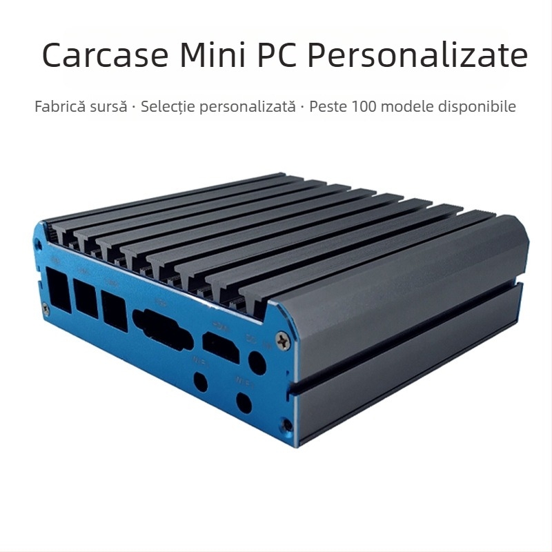 Carcasă Mini-ITX pentru server, aliaj de aluminiu, sistem de control industrial, carcasă orizontală, slot pentru alimentare inferior
