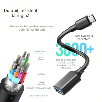 Cablu adaptor Type-C la USB 3.0 OTG, interfață OTG, viteză de transfer 5 Gbps, model U304