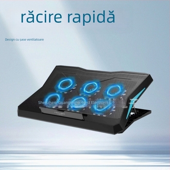 Răcitor pentru laptop cu 6 ventilatoare, plasă metalică, model Ncp-217, compatibil cu notebook, ultrabook, Playbook