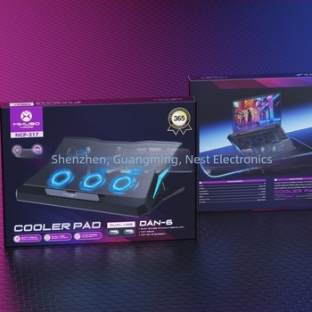 Răcitor pentru laptop cu 6 ventilatoare, plasă metalică, model Ncp-217, compatibil cu notebook, ultrabook, Playbook
