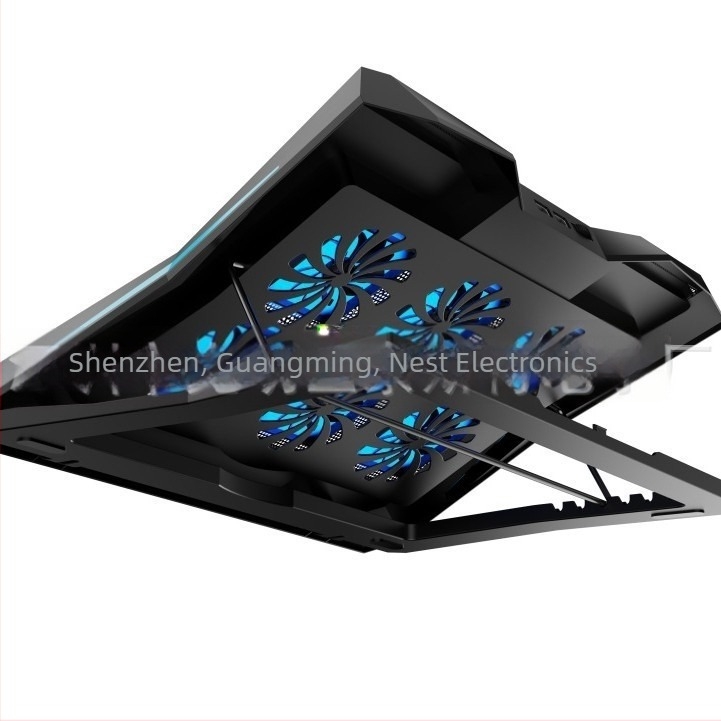 Răcitor pentru laptop cu 6 ventilatoare, plasă metalică, model Ncp-217, compatibil cu notebook, ultrabook, Playbook