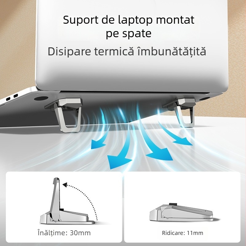 Suport pentru laptop – portabil, universal, tip suport de masă, model M01, plastic, greutate 0,1 kg