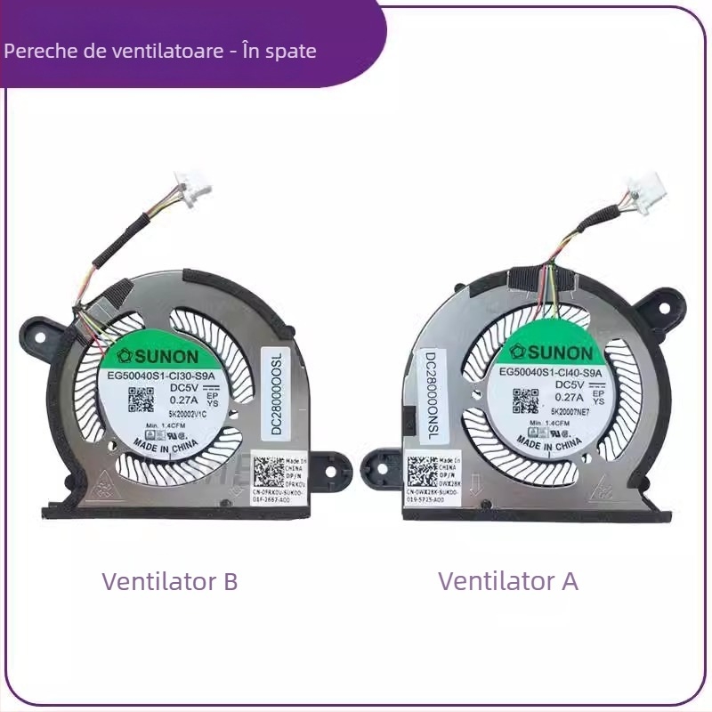 Radiator de răcire pentru notebook 0WX28K 0FRK0V pentru Dell XPS 13 (2020) 9300/9310 AMD CPU