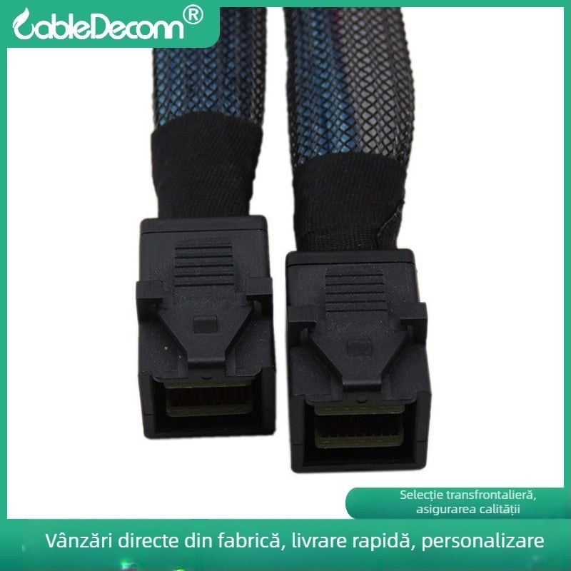 Cabledeconn Minisas 36P densitate înaltă SFF-8643 la SFF-8643 cablu patch pentru server, nucleu de cupru, 12 Gbps