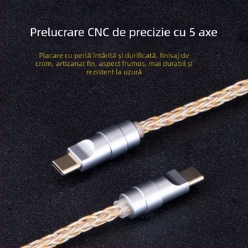 Bartok Otg02 adaptor OTG USB-C la USB-C DAC amplificator pentru căști, cablu audio, 10 cm, USB 2.0, fire placate cu argint