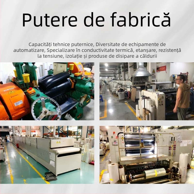 Folie de silicon cu conductivitate termică înaltă, autoadezivă, pentru răcirea CPU/GPU/Laptop | Material: cauciuc; Temperatură: -40°C până la 200°C; Rezistență la flacără UL-94; Certificare ISO 9001; Brand Lehao