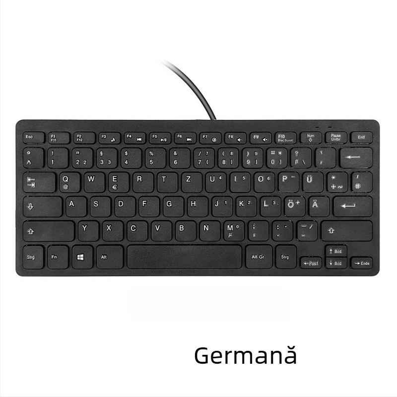 Tastatură K1000 cu fir pentru laptopuri, până la 87 taste, conexiune USB, corp ABS, cablu 1,35 m