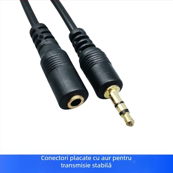 Cablă AUX 3,5 mm, masculin–feminin, pentru PC, placă de sunet, căști și audio auto