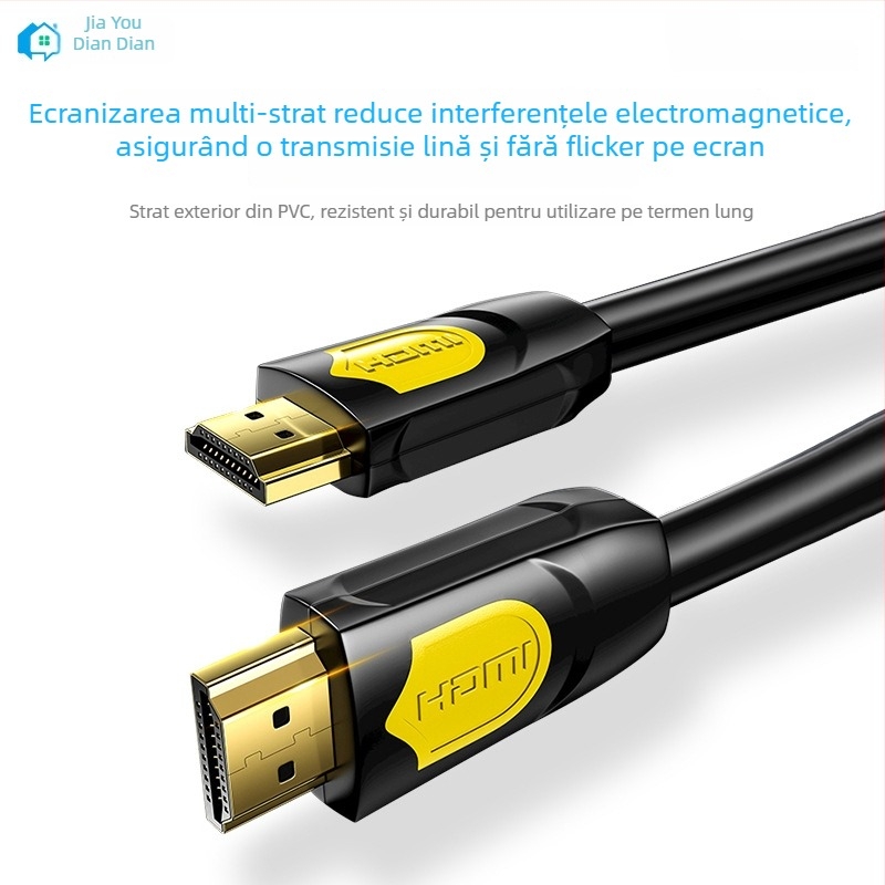 Cabl HDMI JC17 pentru PC/Laptop/Proiector – Conectori placare aur 24K, HDMI 2.0 4K/60Hz, înveliș PE mat