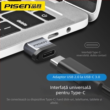 Pisen NJ-H02 adaptor USB-C pentru date și încărcare, compatibil Type-C
