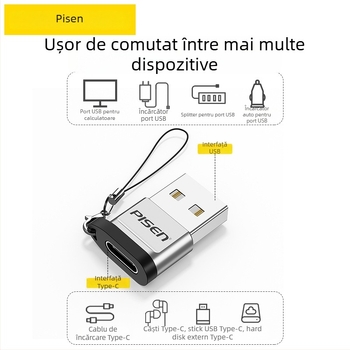 Pisen NJ-H02 adaptor USB-C pentru date și încărcare, compatibil Type-C