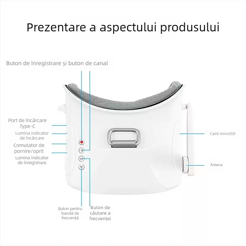 Ochelari FPV Betafpv cu bandă pentru cap, transmisie video analogică 5,8 GHz VR03