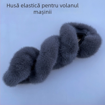 Acoperire volan din pluș, elastică, pentru iarnă, universal compatibilă cu volanele de camioane