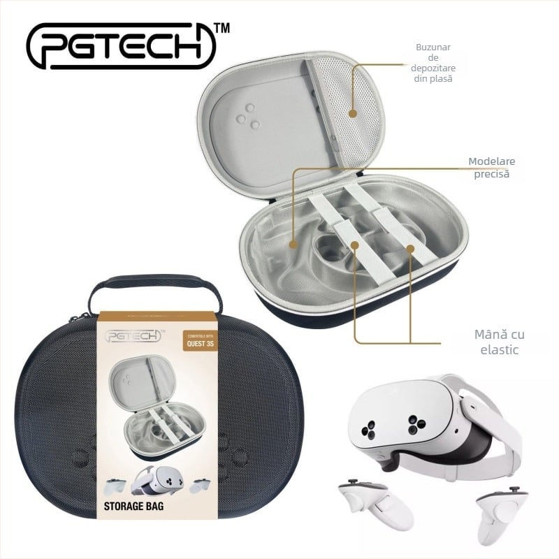 PGTECH husă VR Meta Quest 3S – husă rigidă EVA, 640 g