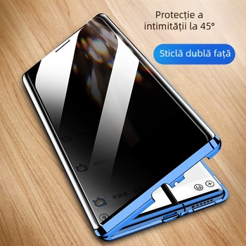 husă pentru Honor X50 cu protecție a obiectivului împotriva privirilor, protecție completă, rezistentă la cădere, sticlă cu dublă protecție, atașare magnetică, corp metal CNC