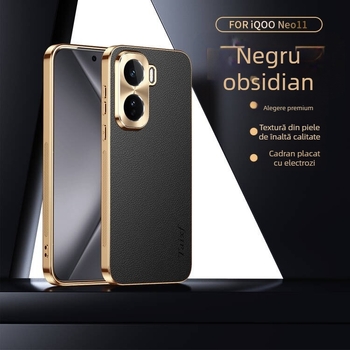 Carcasă de telefon IQOO Z9 Turbo cu finisaj electroplacat, protecție anti-cădere, construcție din aliaj, stil: capac din spate (Compatibil cu IQOO Z9 Turbo, Finisaj electroplacat, Protecție anti-cădere, Construcție din aliaj, Stil: capac din spate)