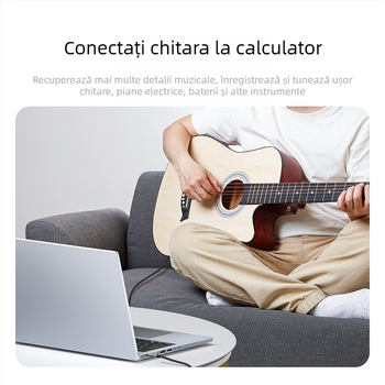 YPZ-10 Adaptor audio 3,5mm la 6,5mm, cu placare aurie, pentru chitară electrică și pian electronic, conectare la amplificator și PC