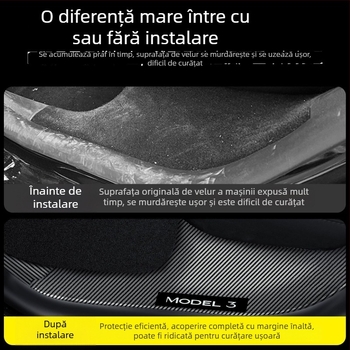 Tesla Model Y garnitură praguri pentru uși față și spate, cu model carbon gravat la laser și plăcuță de protecție a pedalei