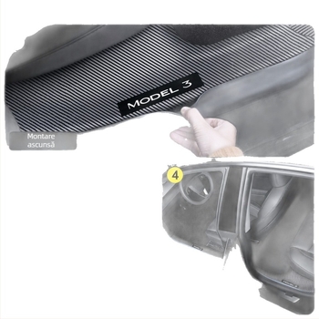 Tesla Model Y garnitură praguri pentru uși față și spate, cu model carbon gravat la laser și plăcuță de protecție a pedalei