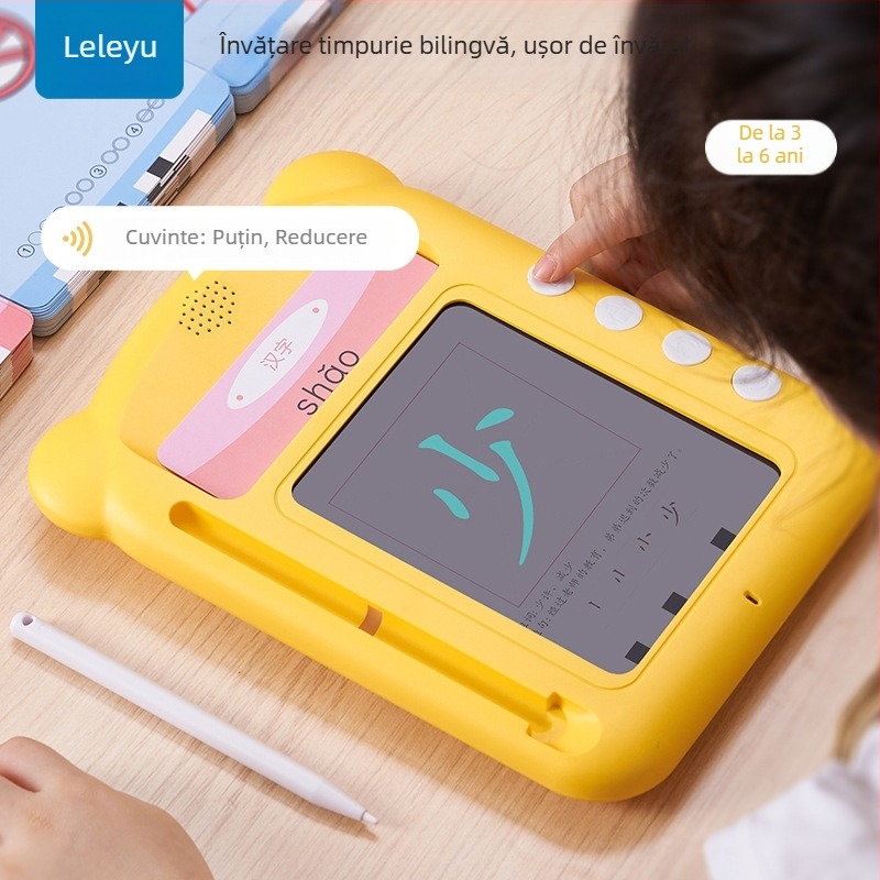 Dispozitiv de învățare pentru alfabetizare și citire — Învățare Pinyin și recunoaștere de caractere cu sunet, interactiv, ABS, 1GB memorie, funcționare pe baterii