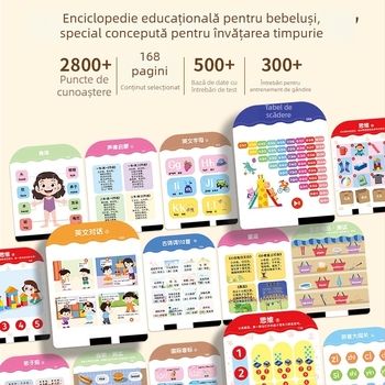 Pix de citire cu carduri pentru limbă, matematică și engleză — electric, reîncărcabil, cu atingere și reacție, carcasă din plastic, pentru copii 0-3 ani