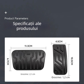 Kit upgrade pedale accelerație și frână din aliaj de aluminiu pentru Lexuan cu transmisie automată – modificare interioară