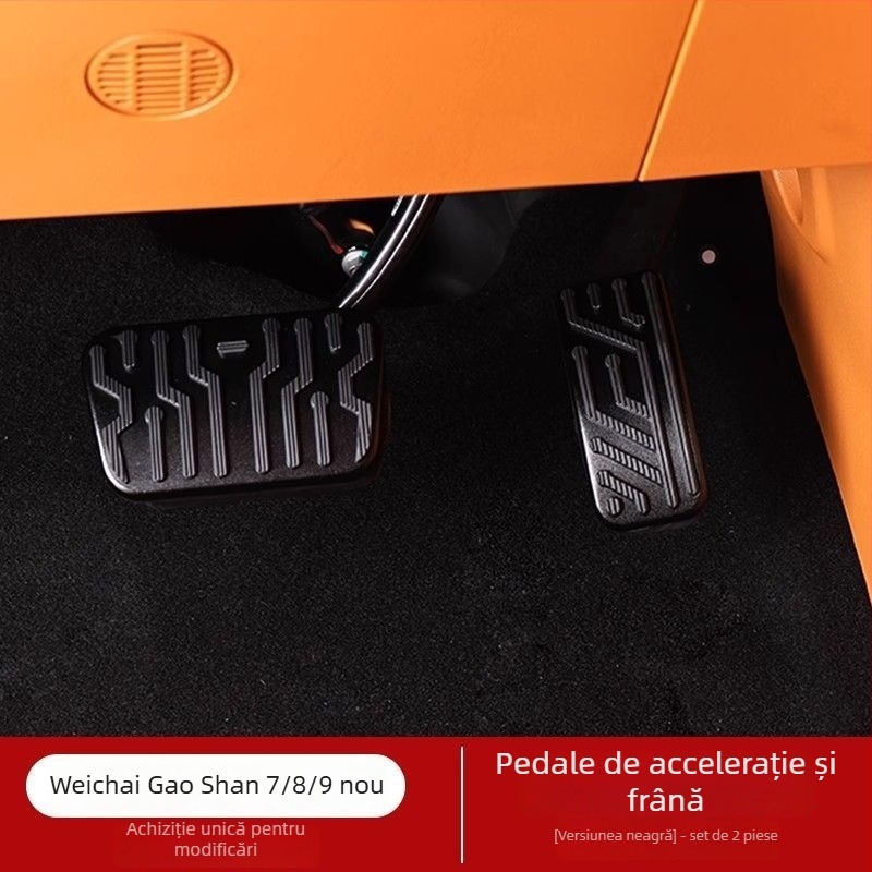 Kit upgrade pedale accelerație și frână din aliaj de aluminiu pentru Lexuan cu transmisie automată – modificare interioară