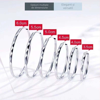 Cercei – în formă de romb, din argint 99% pur, știfturi din argint pur, stil influencer