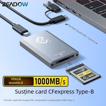 Cititor CFexpress Type-C USB 2.0 extern din aliaj de aluminiu