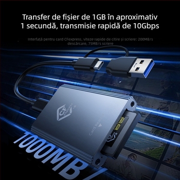 Cititor CFexpress Type-C USB 2.0 extern din aliaj de aluminiu