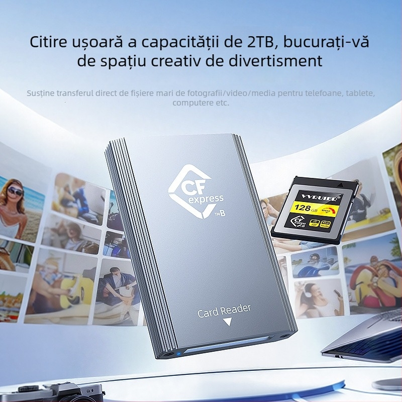 Cititor CFexpress Type-C USB 2.0 extern din aliaj de aluminiu