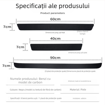 Xuanqi Bandă prag anti-coliziune – Piele cu model fibră de carbon, Model Threshold, Compatibilitate generală