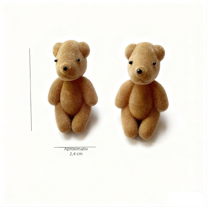 Cercei din rășină, formă geometrică, finisaj flocking, tijă din aur de 14k, stil Hepburn, pentru femei