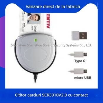 IDENTIV SCR3310v2.0 Cititor de carduri inteligente USB 2.0 (Model SCR3310v2.0, Interfața USB 2.0, Greutate 44 g, Țară de origine Singapore)