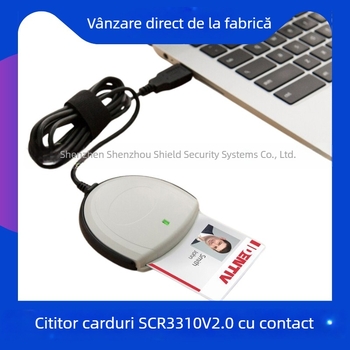 IDENTIV SCR3310v2.0 Cititor de carduri inteligente USB 2.0 (Model SCR3310v2.0, Interfața USB 2.0, Greutate 44 g, Țară de origine Singapore)