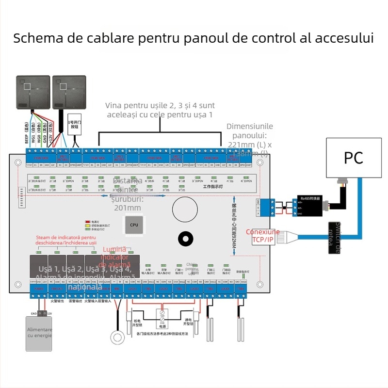 Cap de citire carduri WG26/WG34 – Model Y86, Compatibil IC/ID, Distanță de detectare 4-10, Alimentare 5V