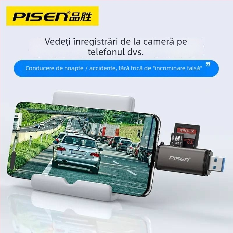 Cititor de carduri USB3.0 SD/TF — TS-E144, Carcasă metal-plastic