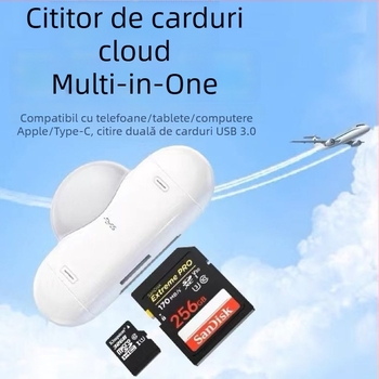 Cititor magnetic de carduri pentru USB Type-C/OTG, suport SD/TF (USB 2.0 • Carcasă ABS • Model 311 • 18 g)