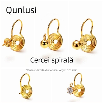 Cercei cu clips din argint S925, unisex, design geometric original, placare electrolitică