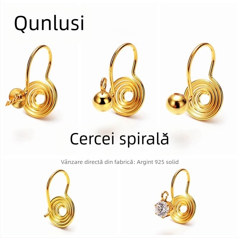 Cercei cu clips din argint S925, unisex, design geometric original, placare electrolitică