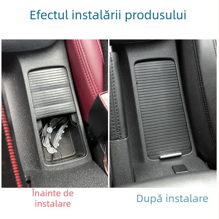 Capac de acoperire pentru suportul de pahare cu fermoar Golf 6 – cutie de cotieră cu rulare, compatibil Sagitar, Scirocco (Oukachioukachi)