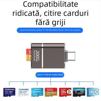 SYRUI Sy-238 Cititor USB-C către card TF OTG, 200 MB/s Viteză înaltă