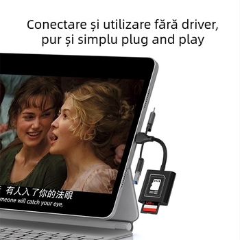 Cititor de carduri SYRUI Sy-239 cu interfețe Lightning și Type-C, suport SD/TF, USB 3.0 OTG pentru iPhone și Android