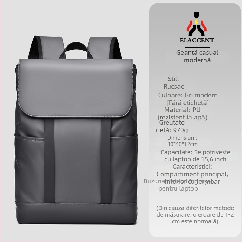 Rucsac bărbătesc Elgent din PU, impermeabil, 20–35L, pentru călătorii de agrement